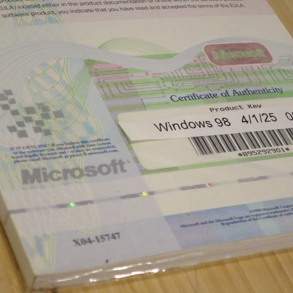 Microsoft X03-15747 DELL Windows 98‎ SE - COA & Manual only (NO CD) - 05